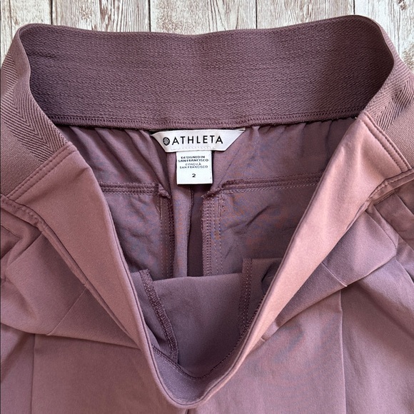 Athleta Brooklyn Heights Pleated Wide Leg Pants Damask Mauve sz 2 High Rise 30” - Picture 9 of 12